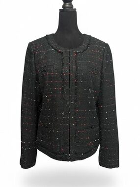 Karl Lagerfeld Tweed Speckle Jacket Black